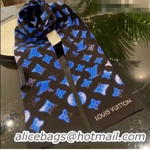 Trendy Design Louis Vuitton Silk Bandeau Scarf 0215 Blue/Black 2023