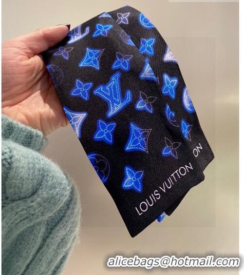 Trendy Design Louis Vuitton Silk Bandeau Scarf 0215 Blue/Black 2023