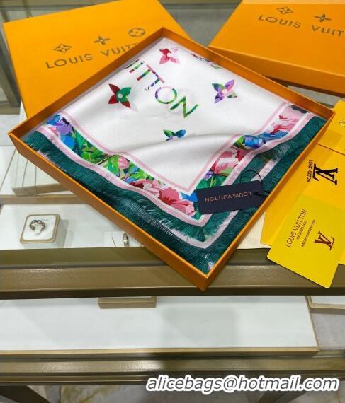 Good Product Good Taste Louis Vuitton Garden Monogram Silk Square Scarf 90cm 21581 White 2023