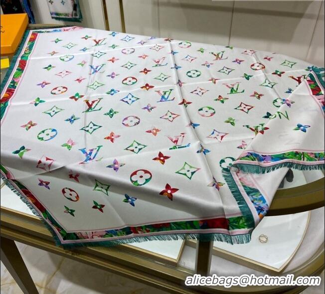 Good Product Good Taste Louis Vuitton Garden Monogram Silk Square Scarf 90cm 21581 White 2023