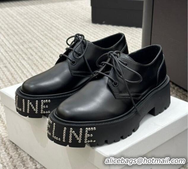 Best Price Celine Calf Leather Lace-ups with Studded CELINE Black 022214