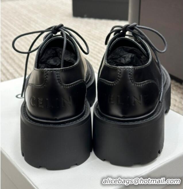 Best Price Celine Calf Leather Lace-ups with Studded CELINE Black 022214