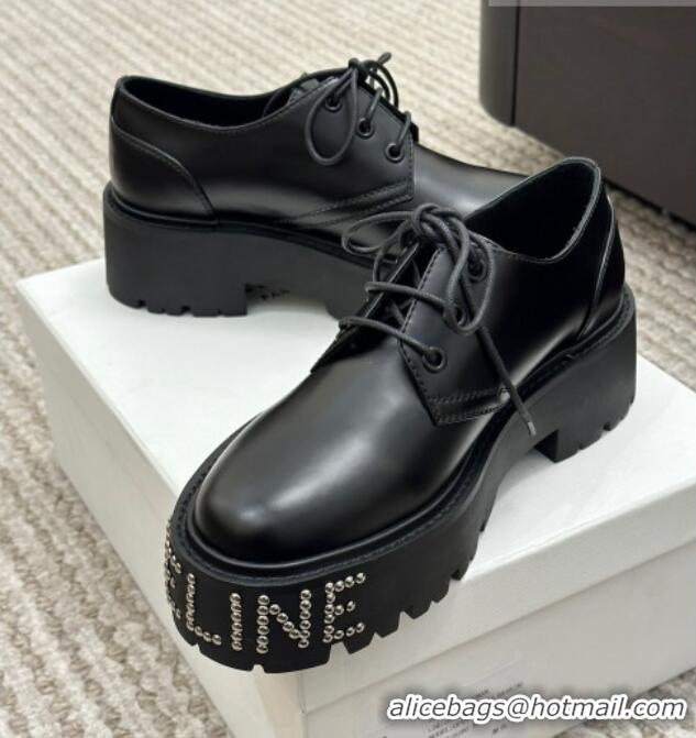 Best Price Celine Calf Leather Lace-ups with Studded CELINE Black 022214