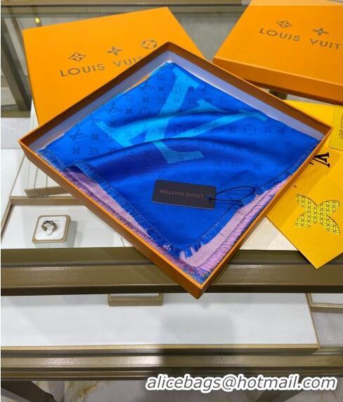 Famous Brand Louis Vuitton Monogram Gradient LV Silk Square Scarf 90x90cm 0309 Blue 2023