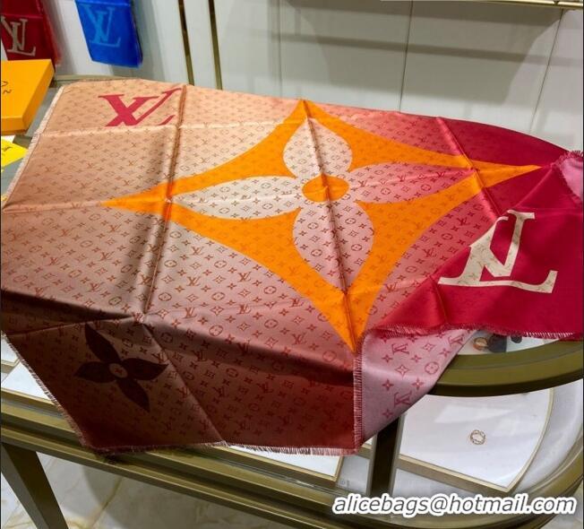 Good Taste Louis Vuitton Monogram Gradient LV Silk Square Scarf 90x90cm 0309 Red 2023