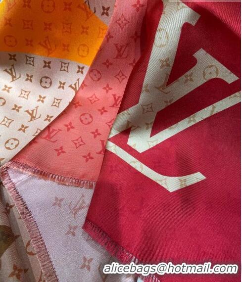 Good Taste Louis Vuitton Monogram Gradient LV Silk Square Scarf 90x90cm 0309 Red 2023