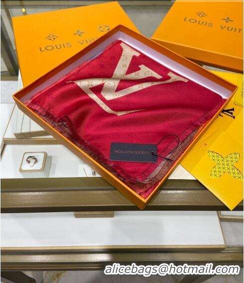 Good Taste Louis Vuitton Monogram Gradient LV Silk Square Scarf 90x90cm 0309 Red 2023