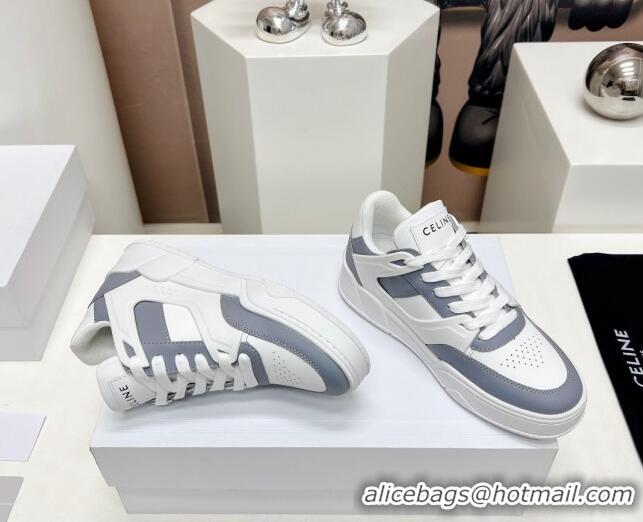 Top Design Celine CT-07 Trainer Low Lace-up Sneakers in Calfskin Grey 329006