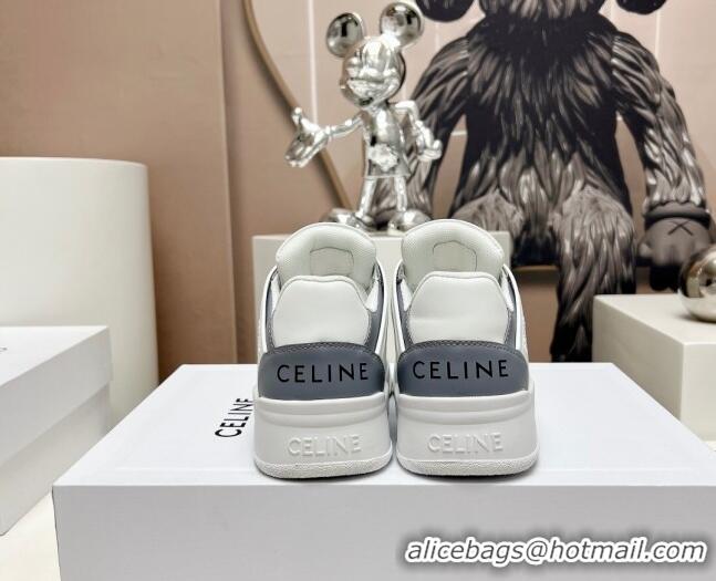 Top Design Celine CT-07 Trainer Low Lace-up Sneakers in Calfskin Grey 329006