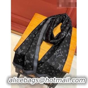 Promotional Louis Vuitton Monogarm Cashmere Long Scarf 190x48cm LV42805 Black 2023