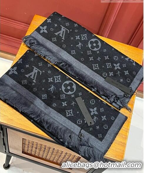 Promotional Louis Vuitton Monogarm Cashmere Long Scarf 190x48cm LV42805 Black 2023