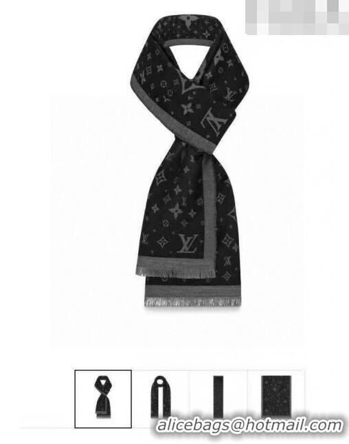 Promotional Louis Vuitton Monogarm Cashmere Long Scarf 190x48cm LV42805 Black 2023