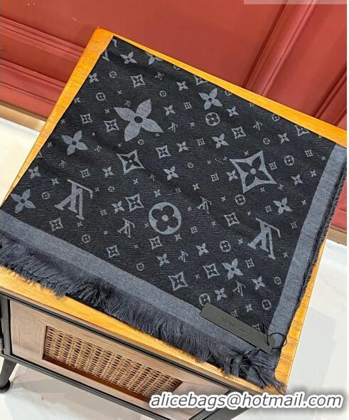 Promotional Louis Vuitton Monogarm Cashmere Long Scarf 190x48cm LV42805 Black 2023