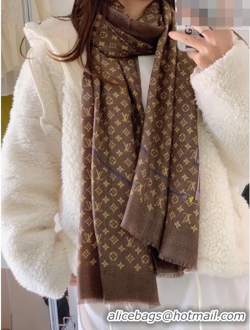 Good Product Louis Vuitton Shiny Long Scarf 200x110cm LV42804 Brown 2023