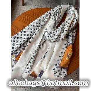 Luxurious Louis Vuitton Shiny Long Scarf 200x110cm LV42803 White 2023