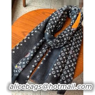 Hot Sell Cheap Louis Vuitton Shiny Long Scarf 200x110cm LV42802 Black 2023