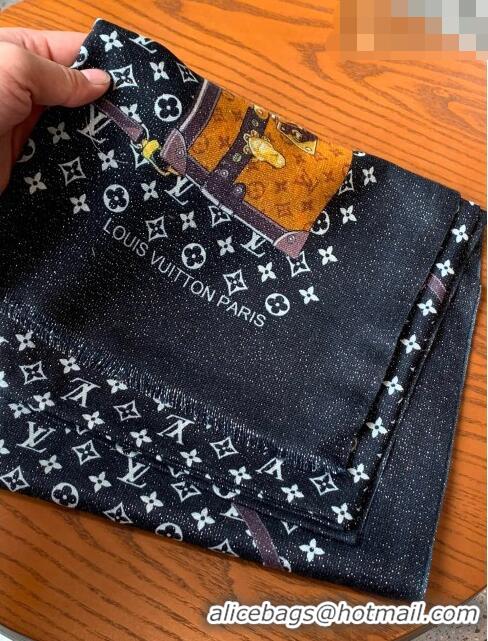 Hot Sell Cheap Louis Vuitton Shiny Long Scarf 200x110cm LV42802 Black 2023