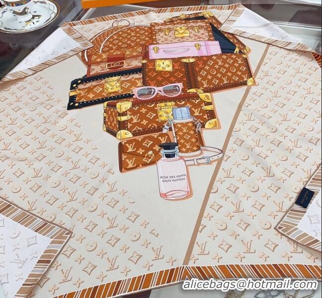 Good Product Louis Vuitton Fall For You Silk Square Scarf 90cm 13007 Light Beige 2023