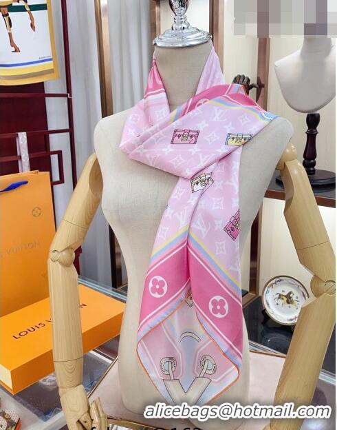 Shop Fashion Louis Vuitton Minimalle Silk Square Scarf 90cm 13007 Brown/Pink 2023