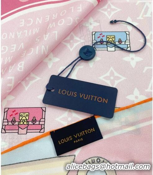 Shop Fashion Louis Vuitton Minimalle Silk Square Scarf 90cm 13007 Brown/Pink 2023