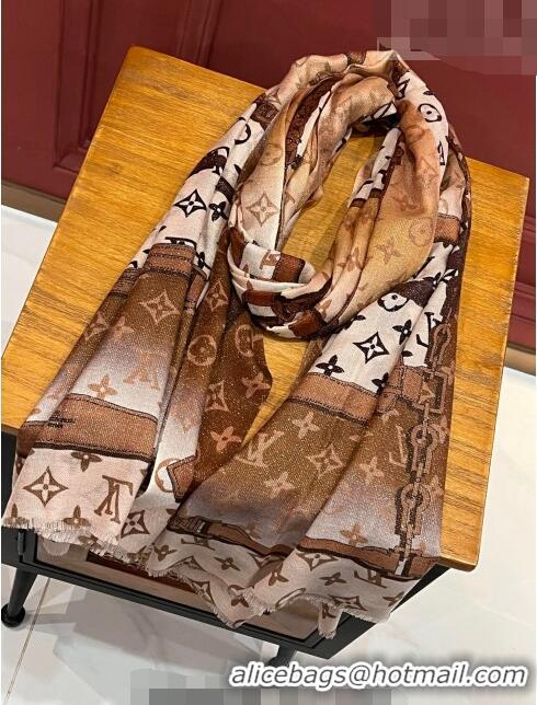 Super Quality Louis Vuitton Le Tout Paris Cashmere Long Scarf 110x200cm 13016 Brown 2023