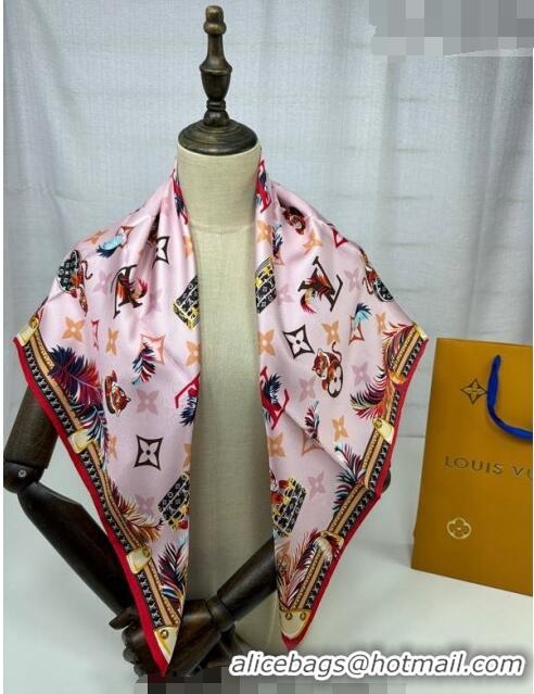 Shop Top Quality Louis Vuitton Silk Sqaure Scarf 90x90cm 061304 Pink 2023