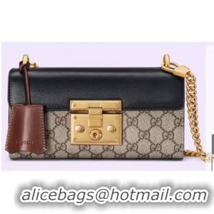 New Design GUCCI PADLOCK MINI SHOULDER BAG 735103 Black and brown