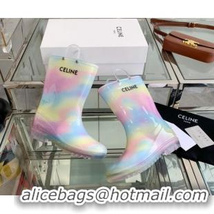 Sumptuous Celine Rubber Rain Boots Rainbow 420034