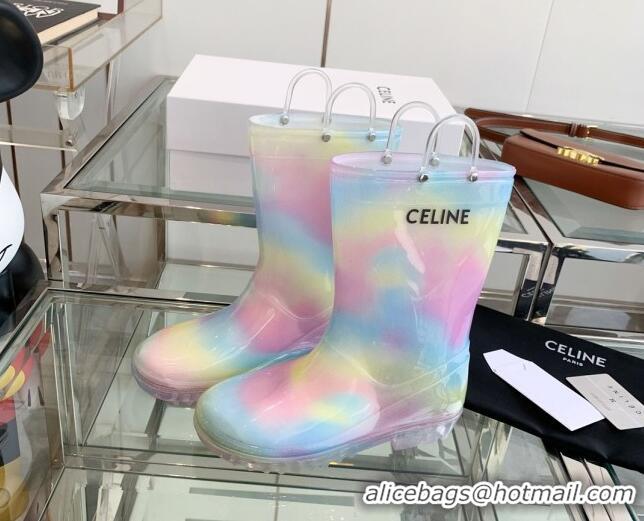 Sumptuous Celine Rubber Rain Boots Rainbow 420034