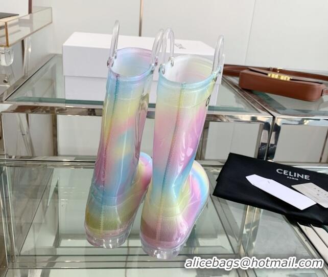 Sumptuous Celine Rubber Rain Boots Rainbow 420034