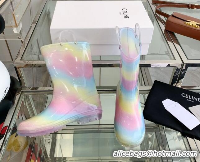 Sumptuous Celine Rubber Rain Boots Rainbow 420034