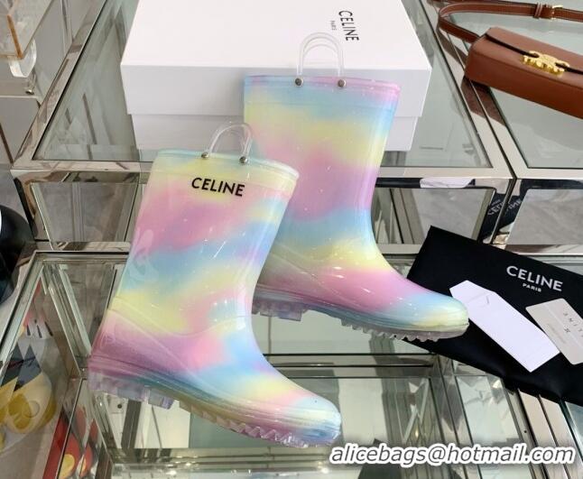 Sumptuous Celine Rubber Rain Boots Rainbow 420034