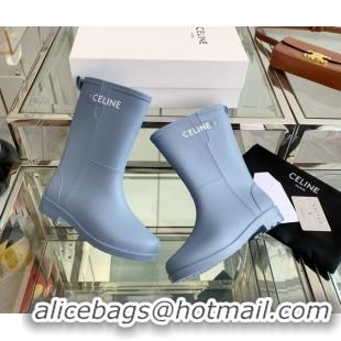 Stylish Celine Rubber Rain Boots Blue 420035