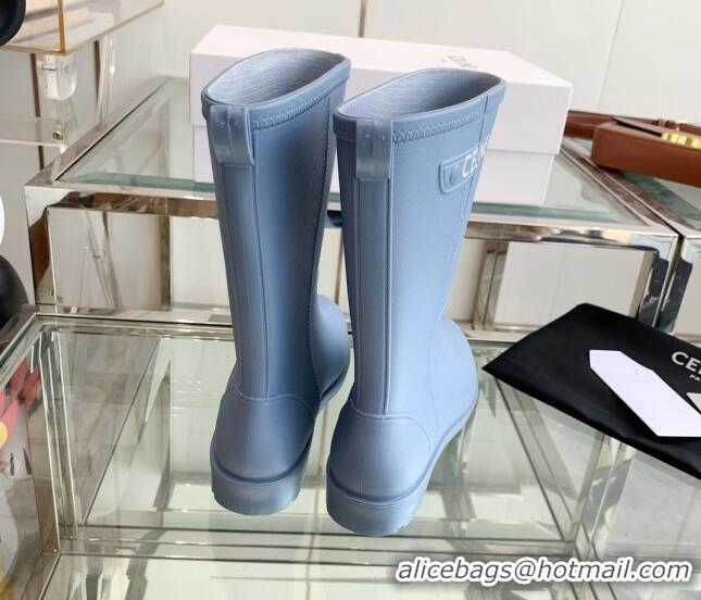 Stylish Celine Rubber Rain Boots Blue 420035