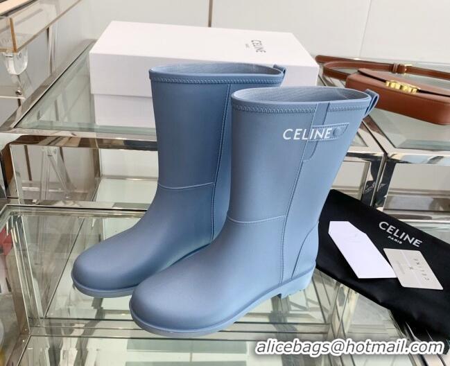 Stylish Celine Rubber Rain Boots Blue 420035