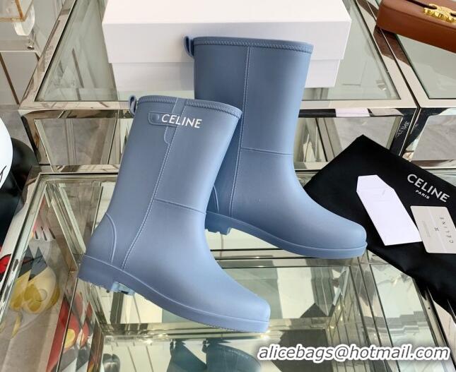 Stylish Celine Rubber Rain Boots Blue 420035