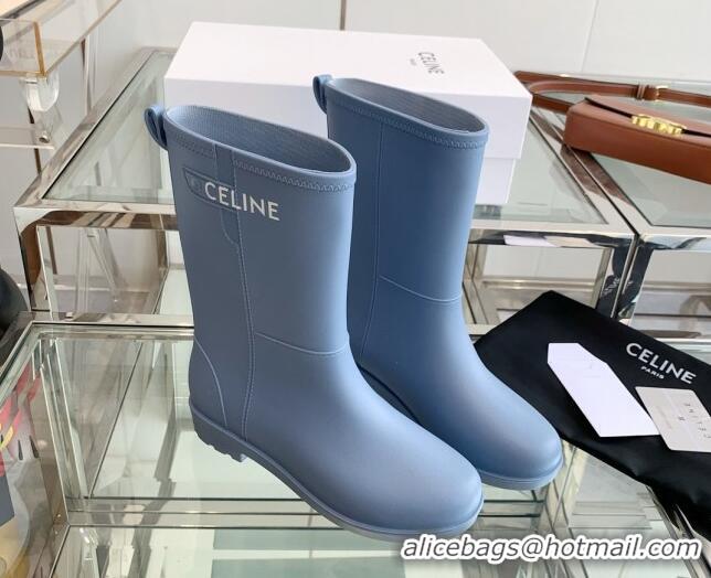 Stylish Celine Rubber Rain Boots Blue 420035