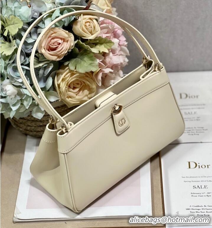 Promotional MEDIUM DIOR KEY BAG Dusty Ivory Box Calfskin M1843OBEQ