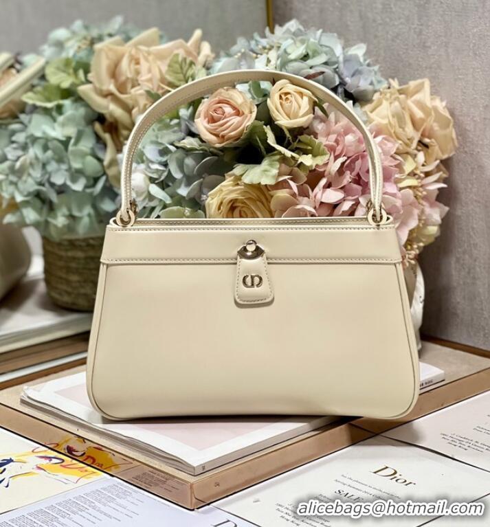 Promotional MEDIUM DIOR KEY BAG Dusty Ivory Box Calfskin M1843OBEQ