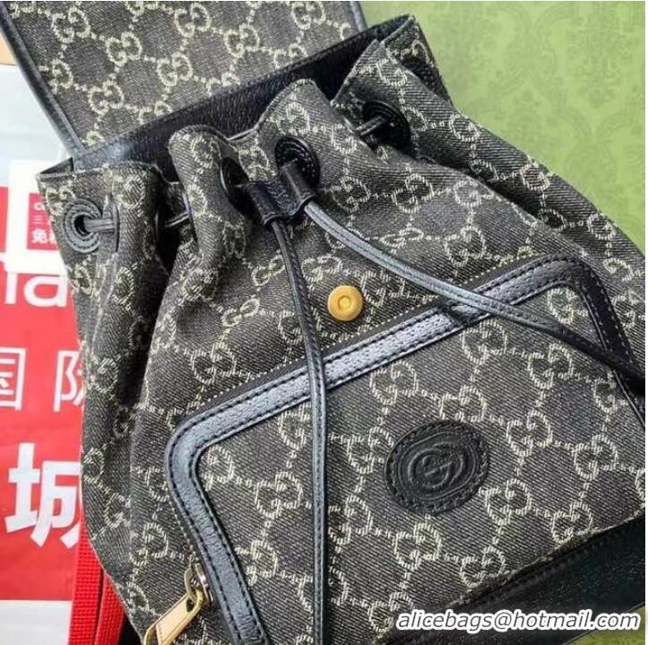 Pretty Style GUCCI Denim BACKPACK WITH INTERLOCKING G 674147