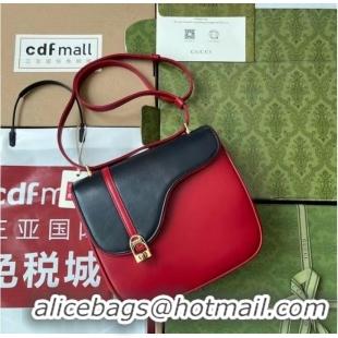 Pretty Style GUCCI EQUESTRIAN INSPIRED SHOULDER BAG 740988 Blue and red