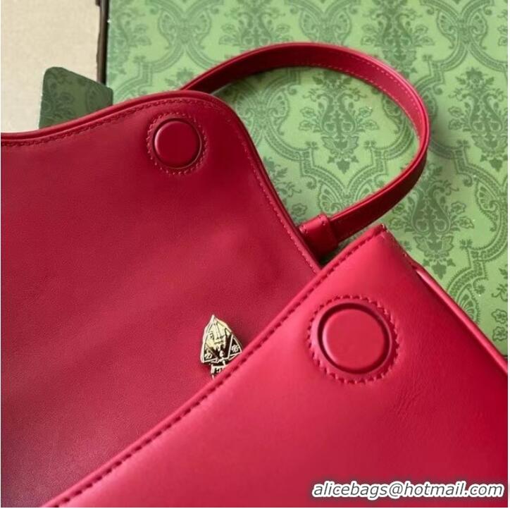 Pretty Style GUCCI EQUESTRIAN INSPIRED SHOULDER BAG 740988 Blue and red