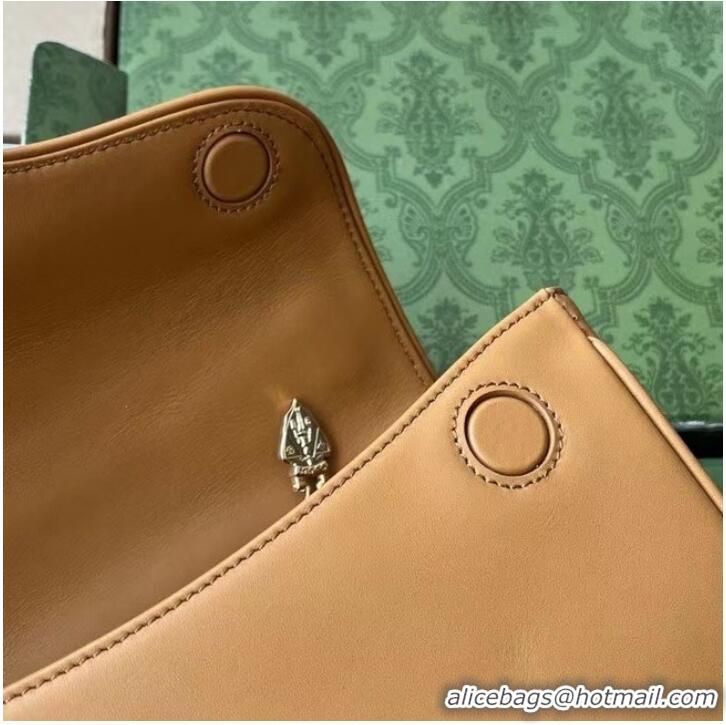 Luxurious GUCCI EQUESTRIAN INSPIRED SHOULDER BAG 740988 Cuir and brown