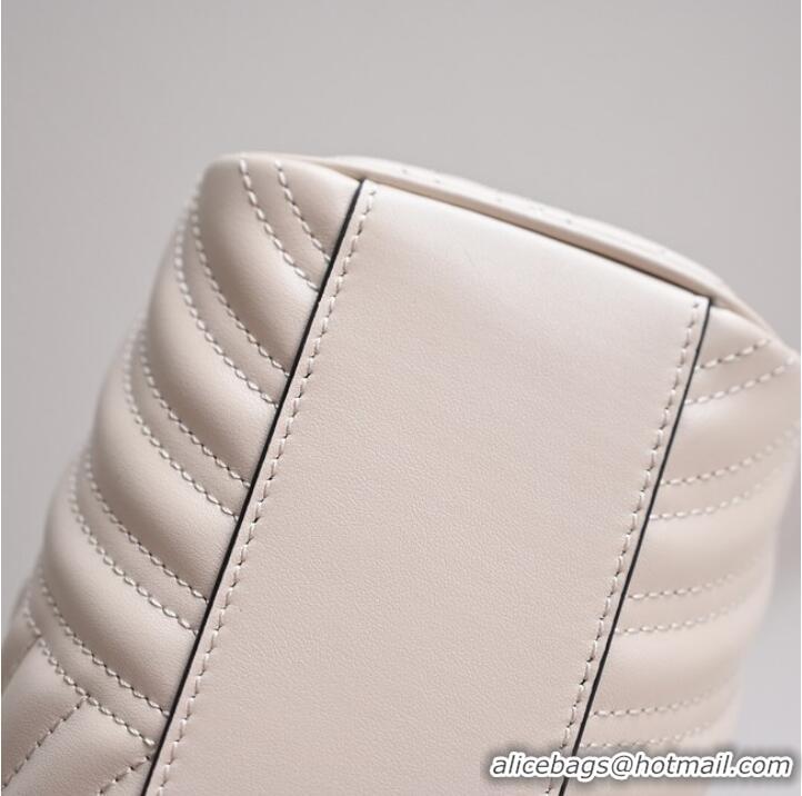 Famous Brand GUCCI GG MARMONT SMALL TOP HANDLE BAG 746319 white