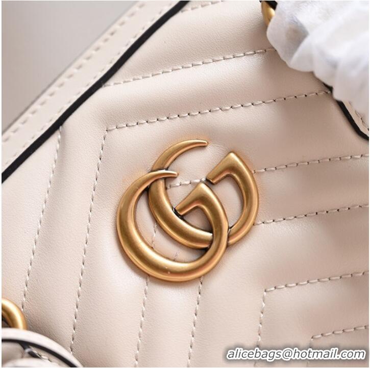 Famous Brand GUCCI GG MARMONT SMALL TOP HANDLE BAG 746319 white