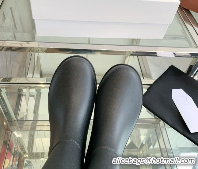 Stylish Celine Rubber Rain Boots Black 420037