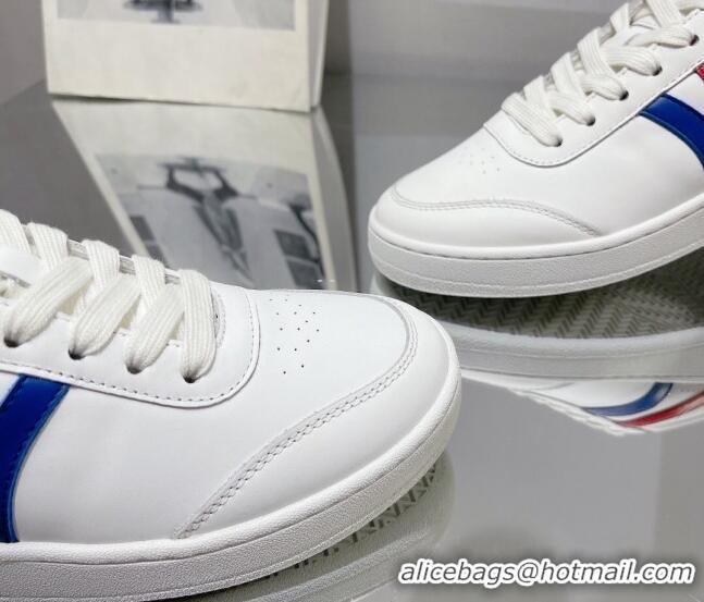 Sumptuous Celine Tennis Sneakers in Calfskin Leather White/Red/Blue 524108