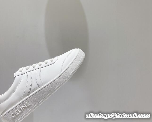 Duplicate Celine Tennis Sneakers in Calfskin Leather White 524109