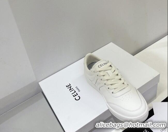 Duplicate Celine Tennis Sneakers in Calfskin Leather White 524109