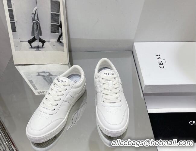 Duplicate Celine Tennis Sneakers in Calfskin Leather White 524109